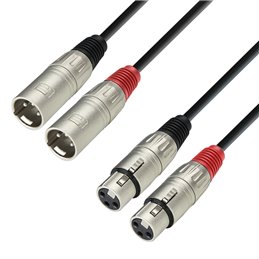 Audio Cable 2 x XLR Male to 2 x XLR Female, 1 m