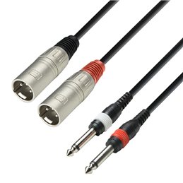 Câble audio 2 connecteurs XLR sur 2 connecteurs jack mono 6,3 mm, 1 m