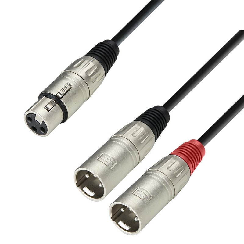 Câble audio embase XLR sur 2 connecteurs XLR, 3 m