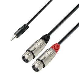 Câble audio connecteur jack stéréo 3,5 mm sur 2 embases XLR, 3 m