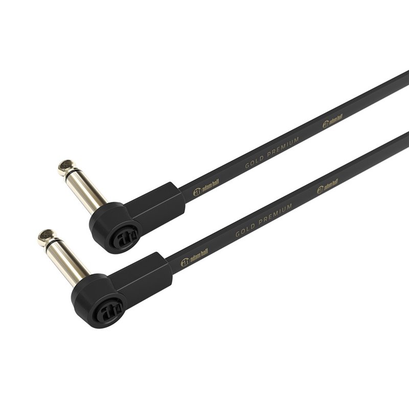 Flat Audio Cable, 6.3 mm Mono Gold Plug, 0.3 m