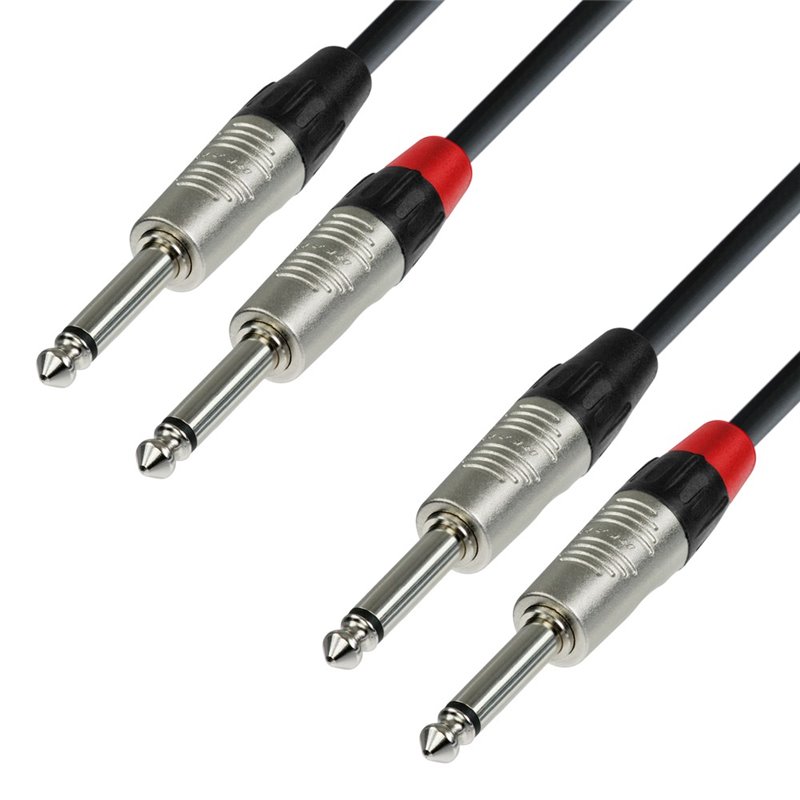 Câble Audio REAN 2 x Jack 6,35 mm mono vers 2 x Jack 6,35 mm mono 0,9 m