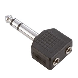 Adaptateur en Y 2 x Jack 3,5 mm stéréo femelle vers Jack 6,35 mm stéréo mâle